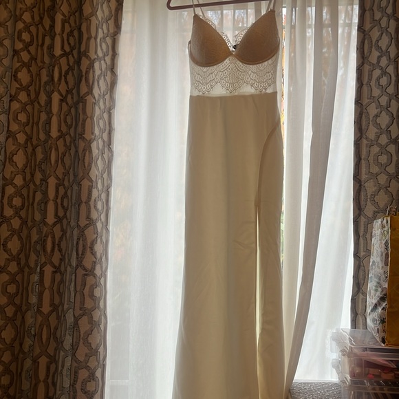 Stunning lace bodice corset white dress formal wedding prom - Picture 5 of 7